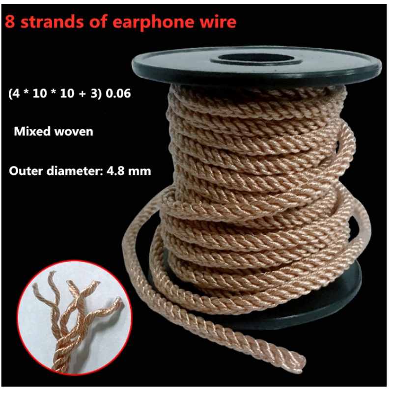 Custom earphone wire di base trecce 8 trefoli 560 rame - placcato filo d'argento misto filo d'estensione auricolare indipendente filo di aggiornamento della corda